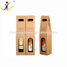 Custom Retail Brown Kraft Paper Boxes Single Wine Boxes